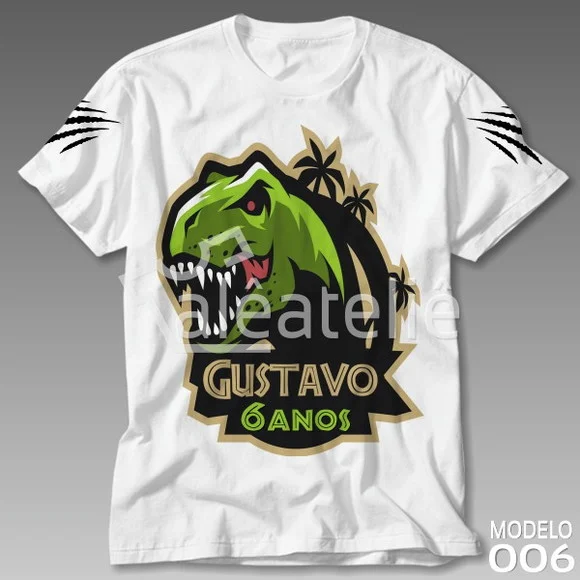 Camiseta Dinossauro Tiranossauro Rex Personalizada