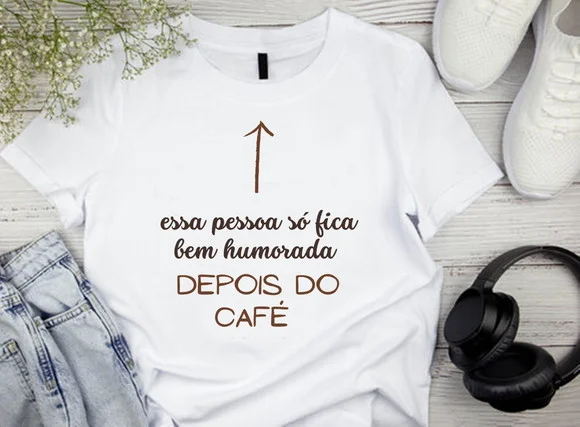 Camiseta Divertida Café