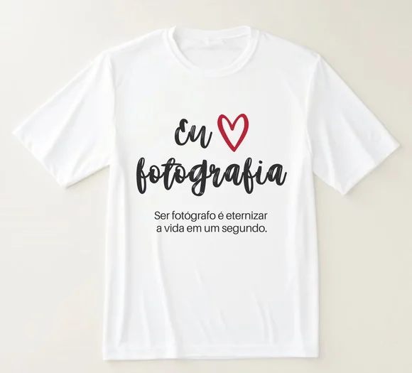 Camiseta Eu Amo Fotografia