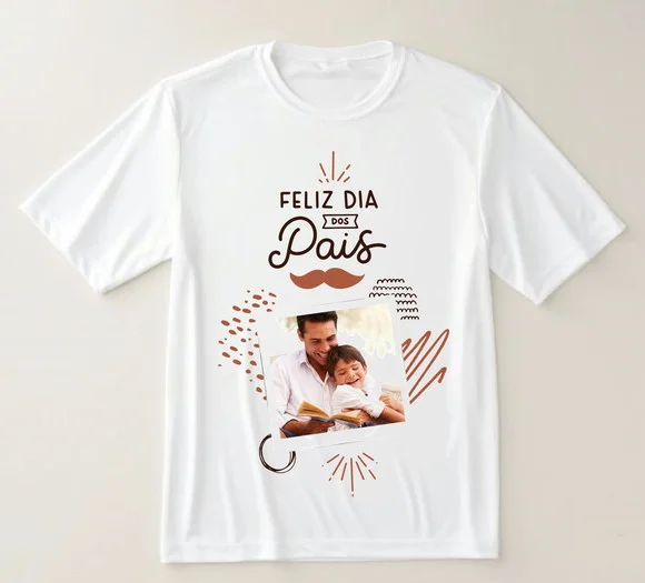 Camiseta Feliz Dia dos Pais Personalizada com Foto