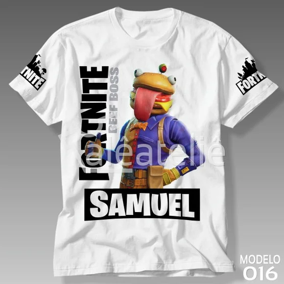 Camiseta Fortnite Beef Boss Skin Battle Royale Personalizada
