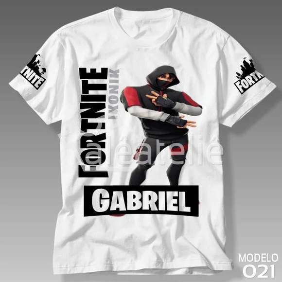 Camiseta Fortnite Ikonik Skin Battle Royale Personalizada