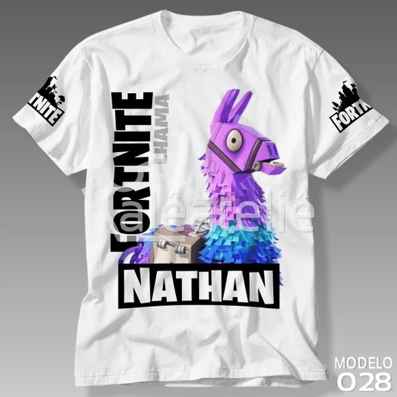 Camiseta Fortnite Lhama Skin Battle Royale Personalizada