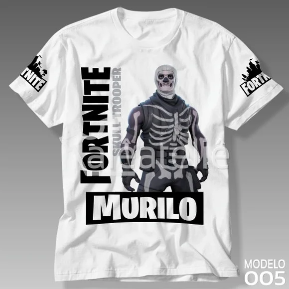 Camiseta Fortnite Skull Trooper Battle Royale Personalizada