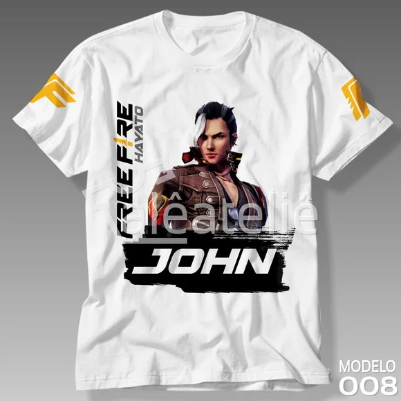 Camiseta Free Fire Hayato Personalizada Infantil Adulto
