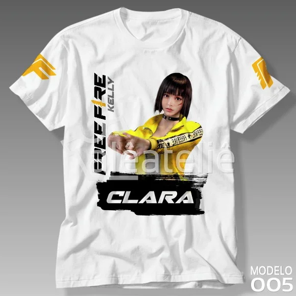 Camiseta Free Fire Personalizada Kelly Infantil Adulto