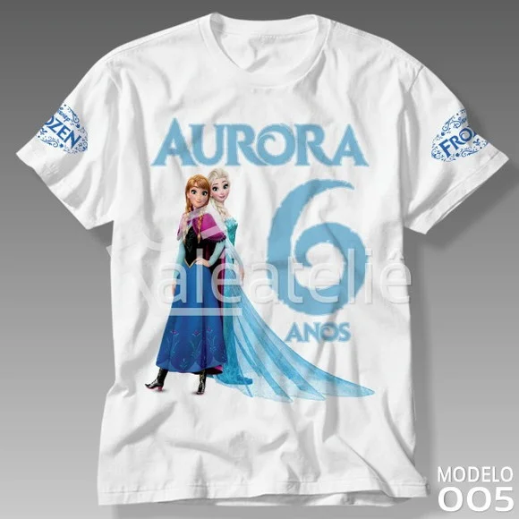 Camiseta Frozen Festa Aniversário Infantil Personalizada