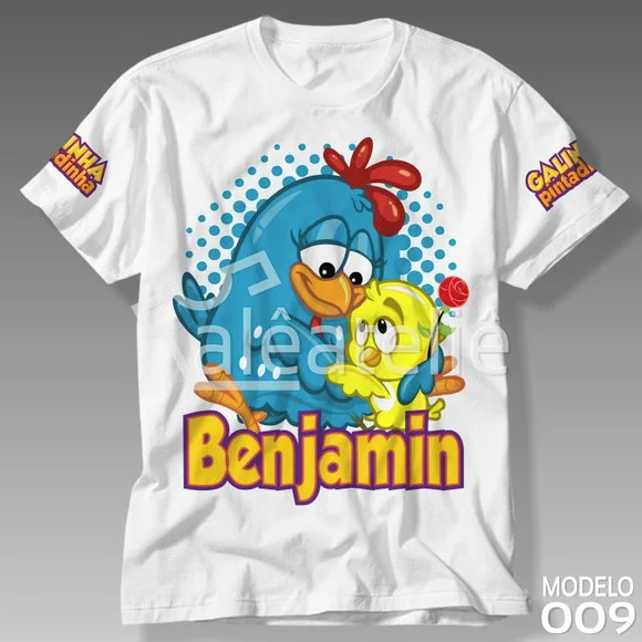 Camiseta Galinha Pintadinha Galo Carijó Pitinho Amarelinho