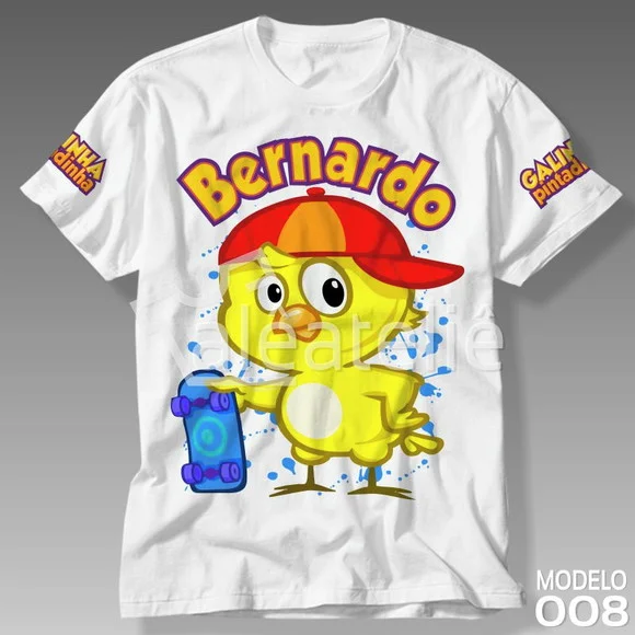 Camiseta Galinha Pintadinha Galo Carijó Pitinho Amarelinho