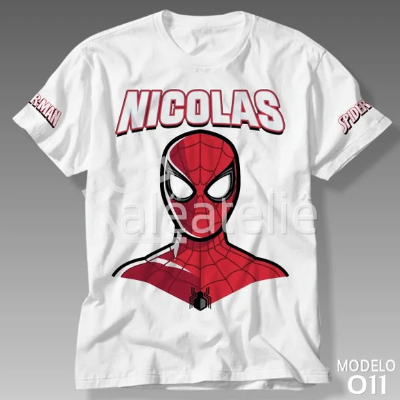 Camiseta Homem Aranha Spiderman Personalizada