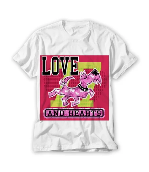 Camiseta Infantil Love and Hearts