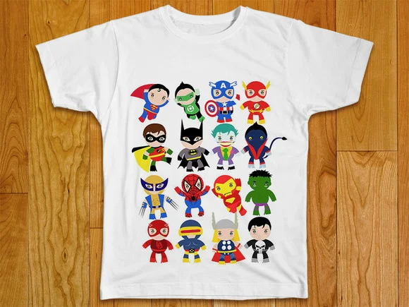 Camiseta Infantil Mascotes Super Heróis