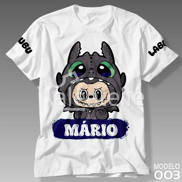 Camiseta Labubu Banguela Festa Plush Toy Personalizada