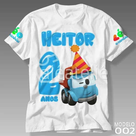 Camiseta Léo o Caminhão Festa Camisa Personalizada