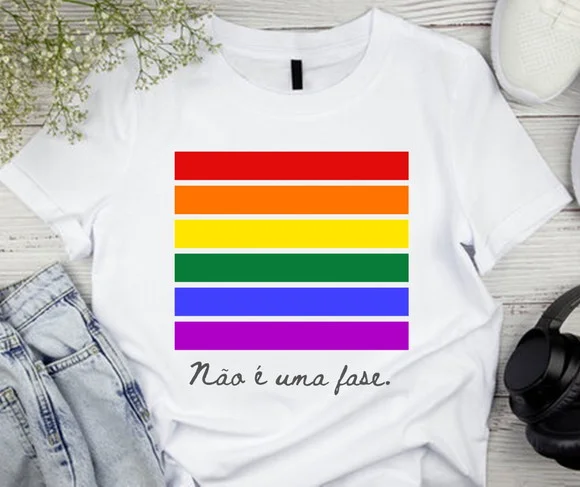 Camiseta Lgbtqia+ Não É Uma Fase
