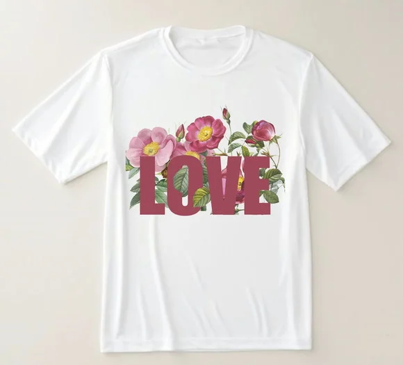 Camiseta Love Floral - Tons de Rosas