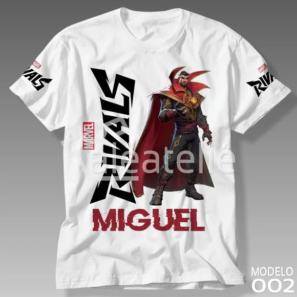 Camiseta Marvel Rivals Doutor Estranho Infantil Adulto