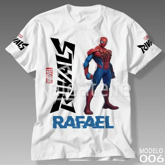 Camiseta Marvel Rivals Homem-aranha Infantil Adulto