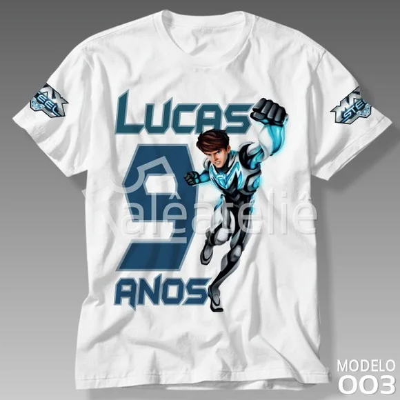 Camiseta Max Steel Aniversário Personalizada