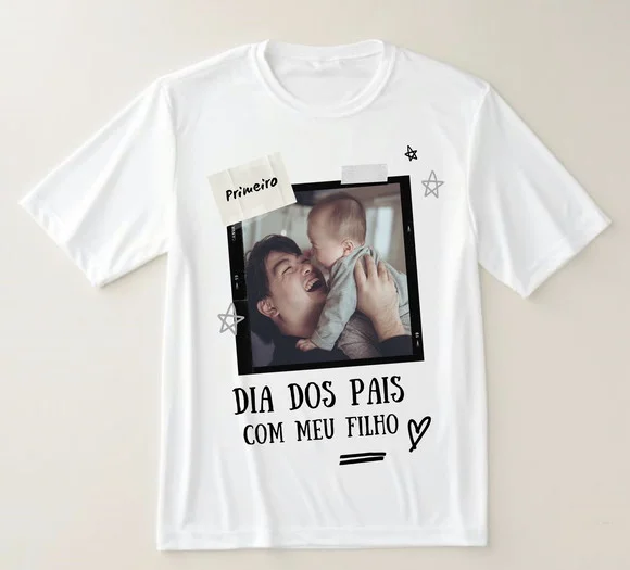 Camiseta Meu Primeiro Dia dos Pais Como Papai Personalizada
