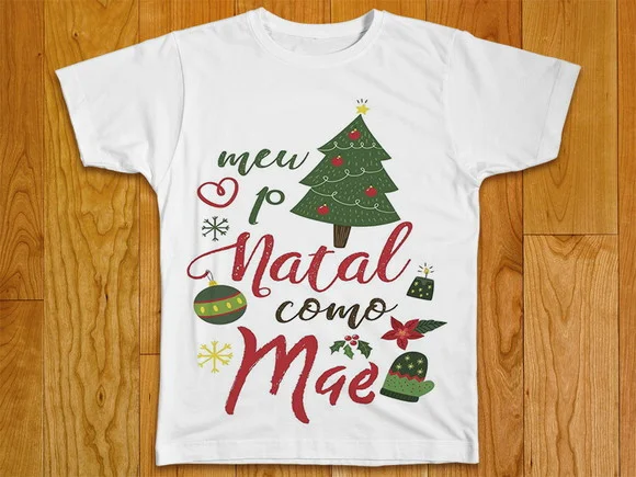 Camiseta Meu Primeiro Natal como Mãe