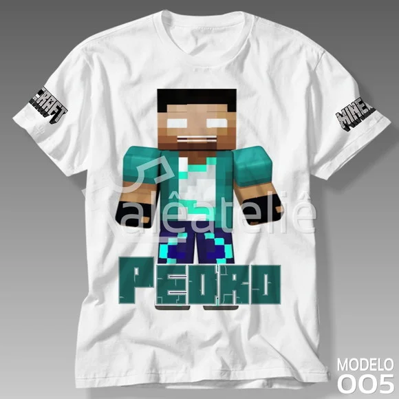 Camiseta Minecraft Personalizada Camisa Rezende