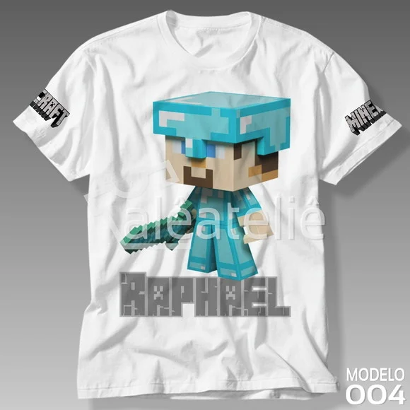Camiseta Minecraft Personalizada Camisa Steve