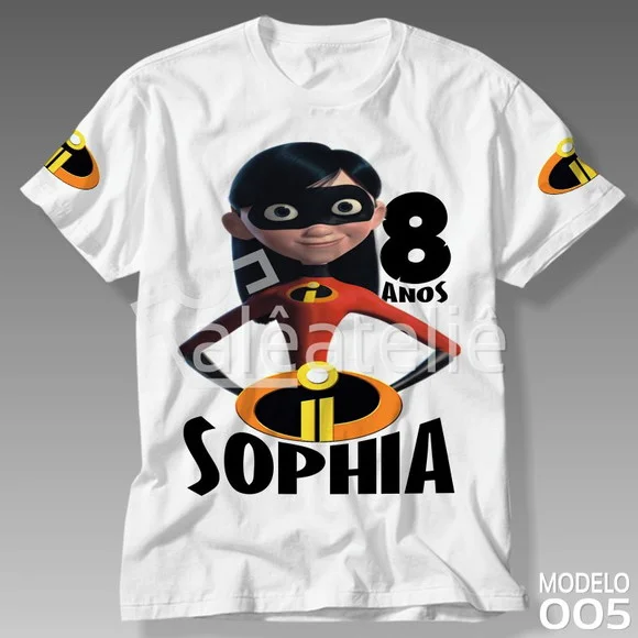 Camiseta Os Incríveis Personalizada Nome Festa Aniversário