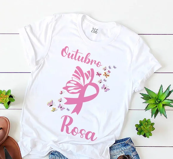 Camiseta Outubro Rosa de Conscientização