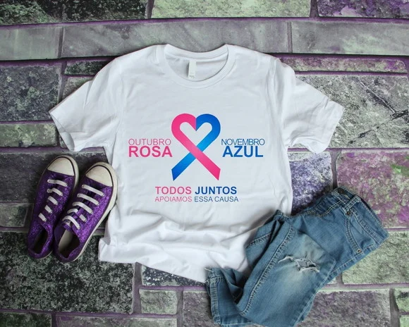 Camiseta Outubro Rosa Novembro Azul