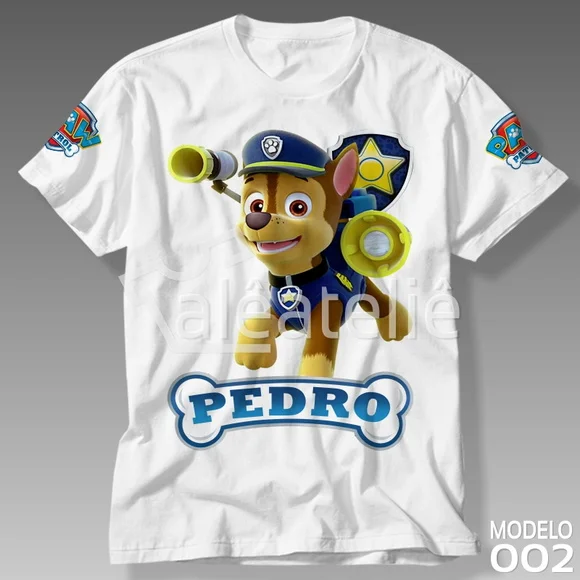 Camiseta Patrulha Canina Chase Ryder Marshall Skye Rocky