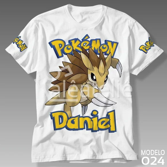 Camiseta Pokemon Sandslash Infantil Adulo Personalizada