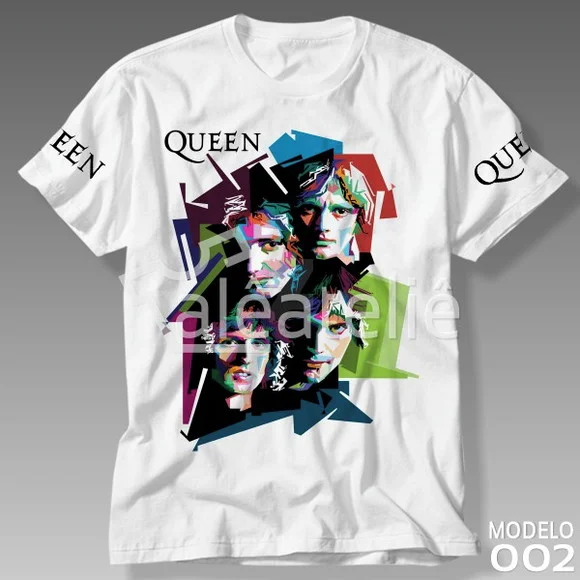 Camiseta Queen Freddie Mercury Roger Brian John Rock
