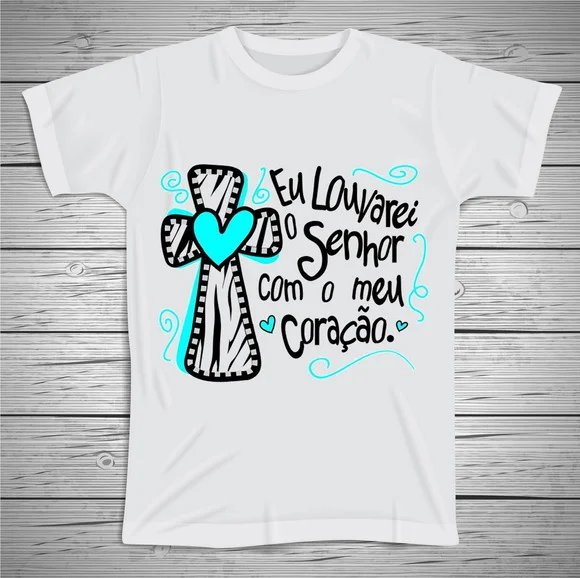 Camiseta Religiosa Eu Louvarei ao Senhor
