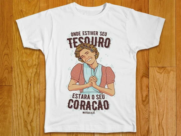 Camiseta Religiosa Onde Estiver Seu Tesouro