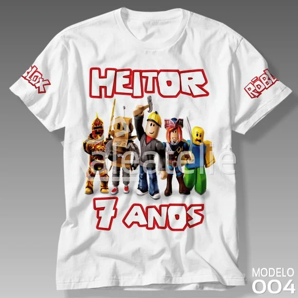 Camiseta Roblox Festa Aniversário Infantil Personalizada