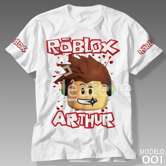 Camiseta Roblox Game Skin Jogo Infantil Adulto Personalizada