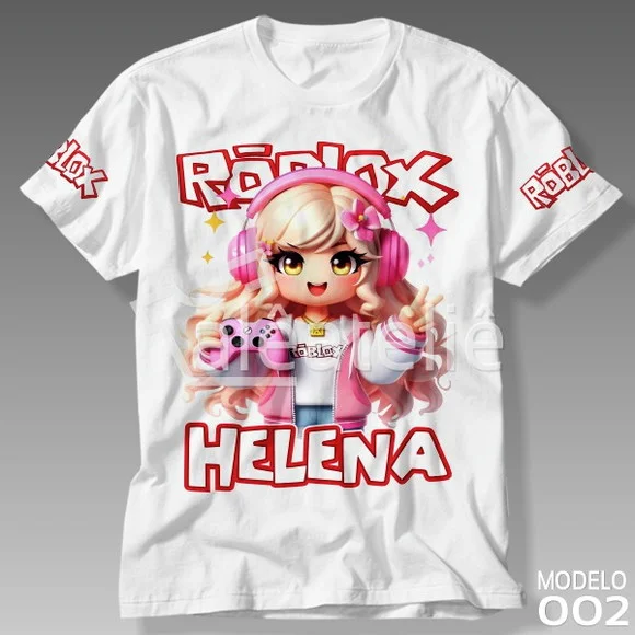Camiseta Roblox Menina Girl Skin Jogo Personalizada