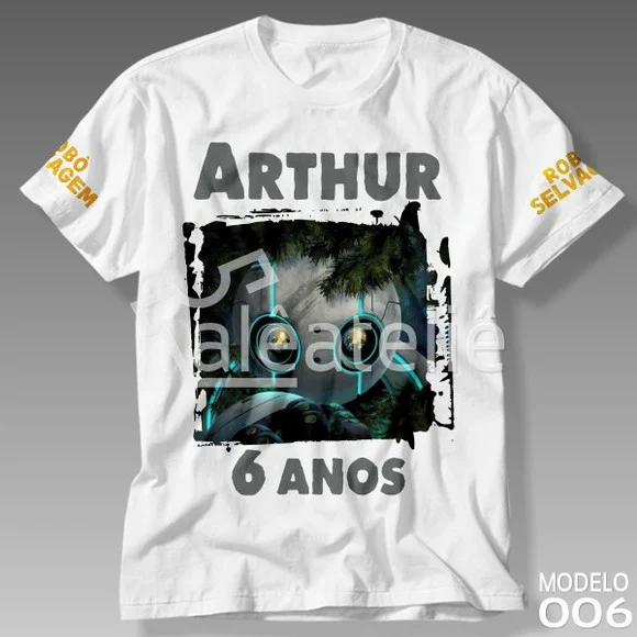 Camiseta Robô Selvagem Festa Aniversário Personalizada