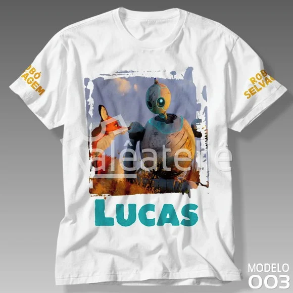 Camiseta Robô Selvagem Filme Infantil Personalizada