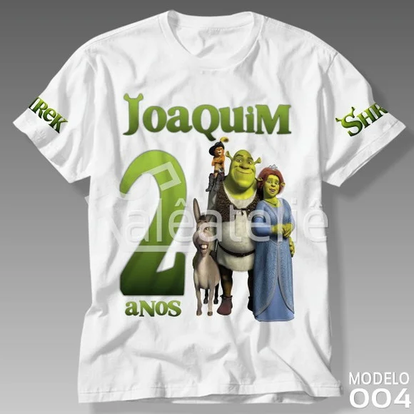 Camiseta Shrek Festa Infantil Camisa Blusa Personalizada