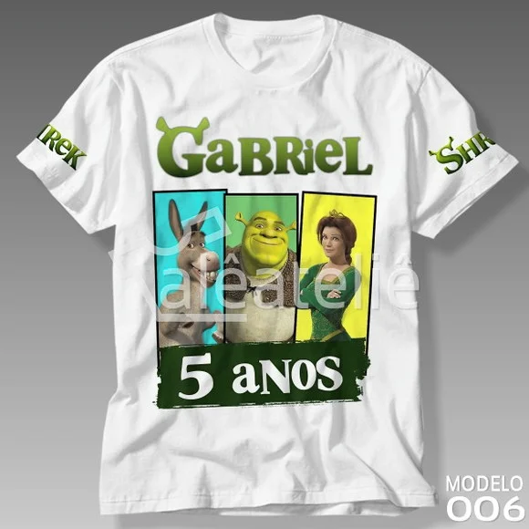 Camiseta Shrek Festa Infantil Personalizada