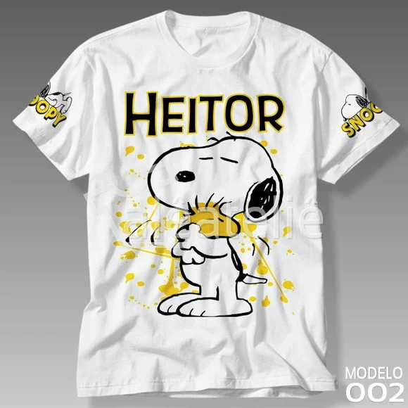 Camiseta Snoopy Infantil Juvenil Adulto Personalizada