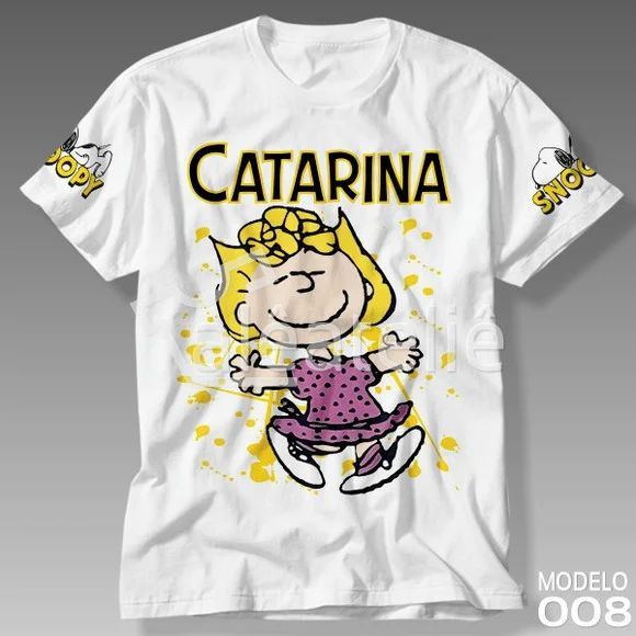 Camiseta Snoopy Sally T-shirt Unissex Personalizada