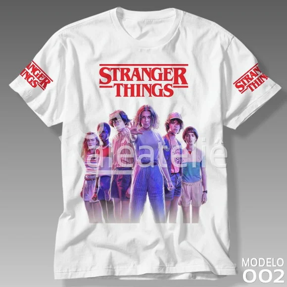 Camiseta Stranger Things Personalizada Camisa Manga Curta