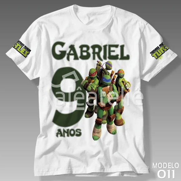 Camiseta Tartarugas Ninja Festa Infantil Personalizada