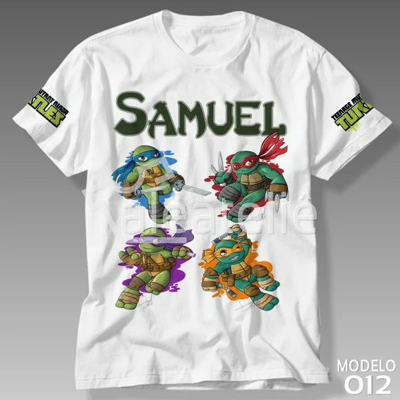 Camiseta Tartarugas Ninja Infantil Personalizada