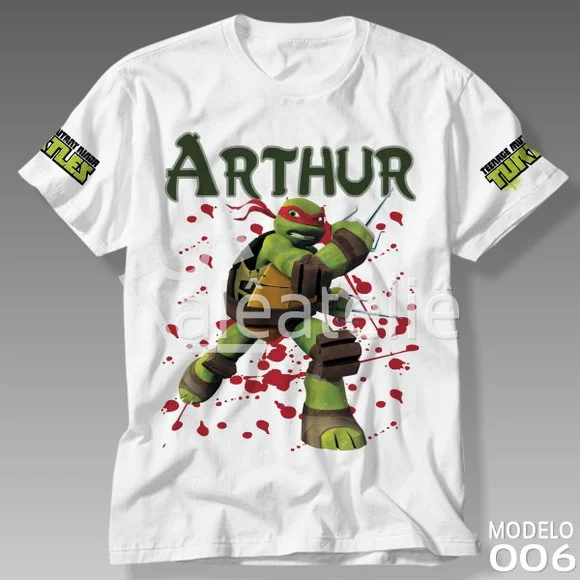 Camiseta Tartarugas Ninja Raphael Personalizada