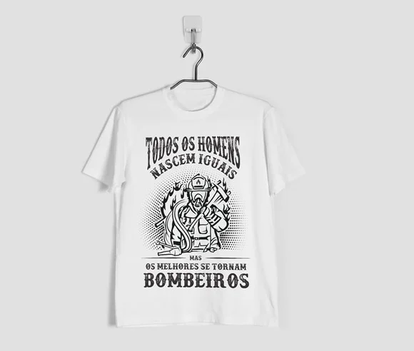 Camiseta Todos Os Homens Nascem Iguais - Bombeiros