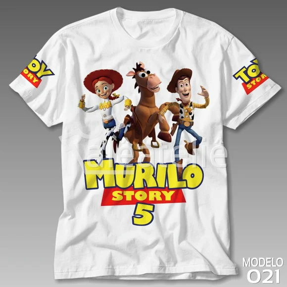 Camiseta Toy Story Infantil Festa Aniversario Personalizada